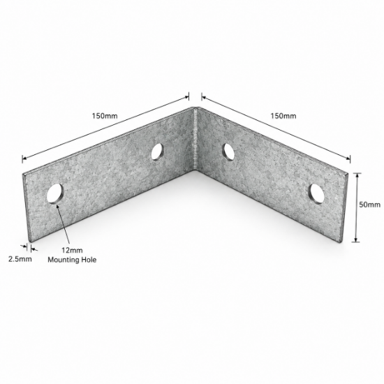 Picture of Bracket Galvanised 2.5mm  150x150x50mm